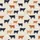 Rural Life Enthusiasts' Beige Scattered Highland Angus Cattle Calf Botanical Pattern Satin Pajamas Set - 2
