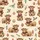 Farmhouse Christmas Enthusiasts' Watercolor Highland Cow Pattern, Red-Green Plaid Scarves, Vintage Gold Ornaments, Snowflakes, Cream Satin Pajamas Set - 2