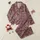 Women's Elegant Deep Maroon Black Geometric Alternating Squares Rectangles White Border Satin Pajamas Set - 1
