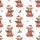 Festive Families' Whimsical Watercolor Highland Calves Red Sweaters Plaid Scarves Holly Snowflakes Satin Pajamas Set - 2