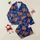 Festive Animal Lovers' Royal Blue Christmas Light Highland Cow & Snowflake Pattern Satin Pajamas Set - 1