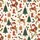 Women's Whimsical Hand-Drawn Western Christmas Cowboy Santa Reindeer Tree Holly Cream Red Pattern Satin Pajamas Set - 2