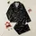 Sleep Lover's Celestial Script Zzz Moon Star Loungewear Design Satin Pajamas Set - 1
