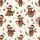 Festive Animal Lovers' Whimsical Highland Cows in Plaid Santa Hats, String Lights, Red Ornaments & Snowflakes on Creamy White Satin Pajamas Set - 2