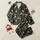 Women's Deep Black Elegant Botanical Cream Floret Sage Leaf Ochre Berry Pattern Satin Pajamas Set - 1