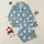 Nature Lovers' Whimsical White Goose Wildflower Seamless Dusty Blue Pattern Satin Pajamas Set - 1