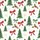 Women's Intricate Watercolor Forest Green Pine Tree, Red Bow, Holly Berry, Gold Starburst Holiday Pattern Satin Pajamas Set - 2