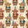 Highland Cow Fans' Whimsical Fluffy Cows with Muted Teal Beanies & Earthy Red Plaid Scarves Amidst Golden Snowflakes Satin Pajamas Set - 2