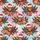 Farm Animal Fans' Whimsical Highland Calf Christmas Pattern with Santa Hats & Red Plaid Satin Pajamas Set - 2