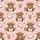 Bookish Coffee Lovers' Whimsical Chibi Fluffy Highland Cows Reading Books Coffee Stars Light Pink Satin Pajamas Set - 2