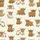 Highland Cow Lovers' Whimsical Cartoon Highland Cow Repeating Pattern Warm Brown & Cream Tones Satin Pajamas Set - 2
