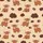 Cottagecore Enthusiasts' Whimsical Red-Brown Highland Cow, Fluffy Cloud & Pearl Seamless Pattern Satin Pajamas Set - 2