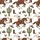 Western Christmas Lovers' Hand-Drawn Cowboy Santa Horse Lasso Cactus Lights Pattern, Terracotta Red Accents Satin Pajamas Set - 2
