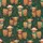 Women's Whimsical Highland Calf Christmas Pattern with Red Santa Hats, Green Antlers, String Lights & Pine Berries Satin Pajamas Set - 2