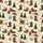 Family's Rustic Western Christmas Muted Cream Red Green Cowboy Santa Pattern Satin Pajamas Set - 2