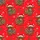 Christmas Lovers' Bright Red Festive Highland Cow Pattern with Santa Hats, Colorful Christmas Lights & Pine Sprigs Satin Pajamas Set - 2