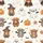Family's Whimsical Watercolor Halloween Highland Cow Costume Pattern: Witches, Vampires, Ghosts, Orange Pumpkins Satin Pajamas Set - 2