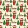 Western Christmas Lovers' Charming Brown Highland Cow Santa Hat, Red Bucket & Green Tree Christmas Pattern Satin Pajamas Set - 2
