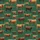 Women's Photorealistic Highland Cattle Rusty Brown Tan Emerald Green Organic Repeat Pattern Satin Pajamas Set - 2