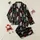 Family Fun Whimsical Bigfoot Leopard Print Red Santa Hat Multi-Colored Lights Plaid Trees White Snowfall Black Pattern Satin Pajamas Set - 1
