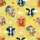 Women's Vibrant Canary Yellow Watercolor Cow Portraits with Sapphire Blue Teal Splatters & Whimsical Farm Elements Satin Pajamas Set - 2