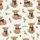 Cottagecore Enthusiasts' Fluffy Highland Cow Red Green Plaid Scarf Evergreen Cream Pattern Satin Pajamas Set - 2