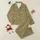 Highland Cow Lovers' Burnt Orange Olive Green Minimalist Pixel-Art Shaggy Cow Pattern Satin Pajamas Set - 1
