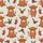 Farmhouse Style Enthusiasts Whimsical Highland Cow All-Over Pattern, Red Berries, Fir & Cream Stockings Satin Pajamas Set - 2