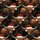 Farmhouse Christmas Enthusiasts' Shaggy Deep Brown Highland Cow Santa Hat Golden Berry Lights Pattern Satin Pajamas Set - 2