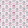 Women's Kawaii Party Baby Cows Seamless White Pattern with Pink Snouts, Blue Spots, Fuchsia Hats & Hearts Satin Pajamas Set - 2