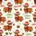 Festive Gift Givers' Grumpy Scottish Highland Cow Rustic Christmas Cartoon with Red Hats Plaid Scarves Cream Gingham Satin Pajamas Set - 2