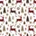 Women's Rustic Hand-Drawn Winter Deer Evergreen Pattern in Brown, Red & Plaid Satin Pajamas Set - 2