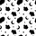 Women's Black & White Organic Cowhide Spot Celestial Moon Star Pattern Satin Pajamas Set - 2