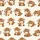 Whimsical Animal Lovers' Playful Cartoon Baby Bull Seamless Pattern in Chocolate Brown and Creamy Beige Satin Pajamas Set - 2