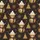 Cozy Winter Style Fans' Whimsical Highland Cows in Red Plaid & Beanies, Hot Cocoa, Gold Snowflakes on Chocolate Brown Satin Pajamas Set - 2