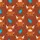 Cozy Style Enthusiasts' Whimsical Rust Orange Highland Cow & Blue Hot Water Bottle Pattern Satin Pajamas Set - 2