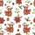 Christmas Enthusiasts' Whimsical Watercolor Baby Highland Cow Christmas Scene with Festive Red Poinsettias, Holly Berries & Snowy Landscape Satin Pajamas Set - 2