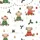 Christmas Lovers' Whimsical Fluffy Highland Cow Calves, Festive Red Green Teal Sweaters, Snowy Holly Ornament Pattern Satin Pajamas Set - 2