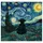 Highland Cow Enthusiasts' Van Gogh Starry Night Swirling Blue Yellow Green Landscape Satin Pajamas Set - 2