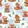 Crafters' & Makers' Whimsical Watercolor Christmas Highland Cow Pattern with Santa Hats, Plaid Scarves, Holly, and Snowflakes Satin Pajamas Set - 2