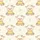 Cozy Animal Lovers' Hand-Drawn Baby Cow Pastel Yellow Sweater Cream Floral Pattern Satin Pajamas Set - 2