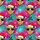 Festive Animal Art Fans' Shaggy Highland Cow Santa Hat Sunglasses Grunge Sketchy Design Magenta Teal Snowflakes Satin Pajamas Set - 2