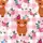 Creative Crafters' Whimsical Baby Highland Cow Fuchsia Blush Pink Peony Flower Crown Pink Buffalo Plaid Seamless Satin Pajamas Set - 2