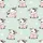 Kawaii Lovers' Hand-Drawn Baby Cow Pastel Pink Pajama Seamless Pattern, Mint Green Background, White Hearts Satin Pajamas Set - 2
