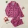 Women's Vibrant Magenta Pink & Bold Black Playful Cartoon Cow Head Seamless Pattern, Smiling Winking Illustrations Satin Pajamas Set - 1