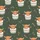 Women's Whimsical Highland Cow Christmas Olive Green Holly Candy Cane Pattern Satin Pajamas Set - 2