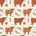 Highland Cow Lovers' Rustic Hand-Drawn Seamless Pattern with Reddish-Brown Cows, Olive Green Pine & Warm Orange Slices Satin Pajamas Set - 2