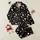 Love-Themed Scattered Light Pink Hearts Solid & Outline on Black Wearable Satin Short-Sleeve Pajamas Set - 1