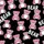 Women's Playful Jet Black Bubblegum Pink Cartoon Teddy Bears with White 'BEAR' Text & Pink Hearts Repeating Pattern Satin Pajamas Set - 2