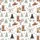 Families' Whimsical Western Coquette Christmas Sketchy Trees Boots Hats & Longhorns Cacti Pattern Satin Pajamas Set - 2